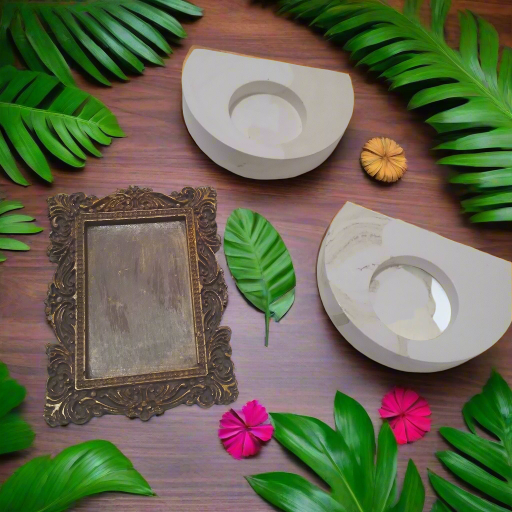 Porta-retrato e 2 Porta-vela