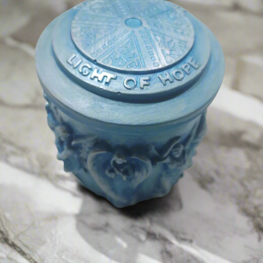 1.Pote Azul Escultura de Anjos.