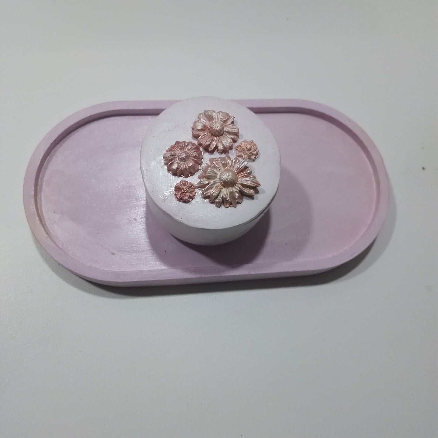 Bandeja+ Recipiente <gesso>+Vela Aromatizada atóxica