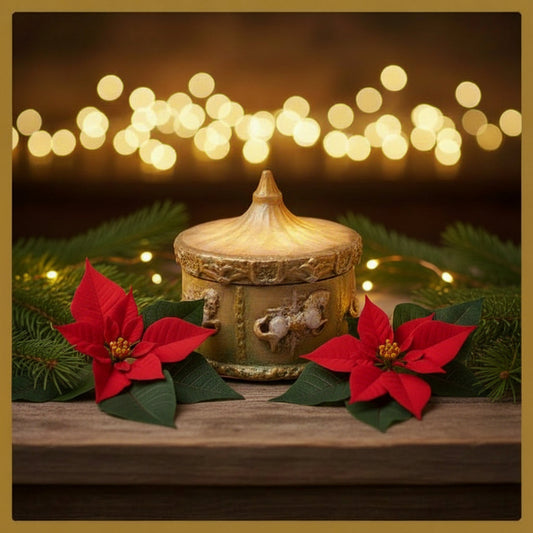 1. Mimo Embalado com Amor: Pote Carrossel verde metalizado