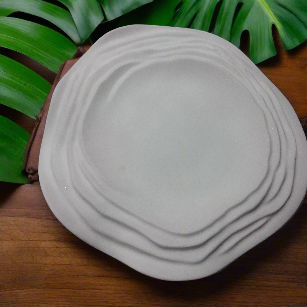 Seis porta-copos +Um prato de sobremesa:cimento artesanal