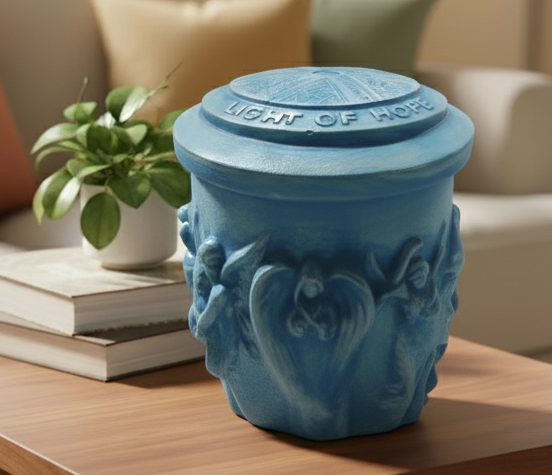 1.Pote Azul Escultura de Anjos.