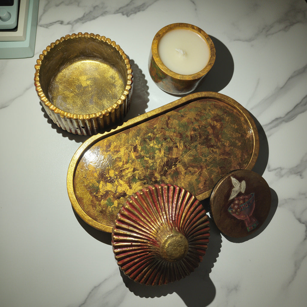 1- Conjunto de Natal 2025: 2 potes+ bandeja