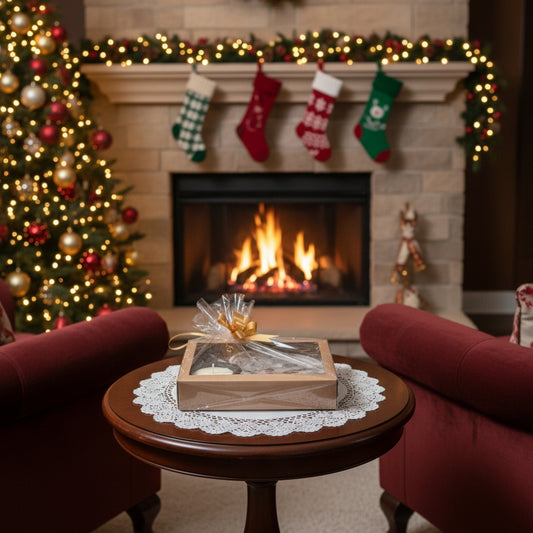 1. Mimo de Natal Embalado com Amor: kit vela aromática atóxica