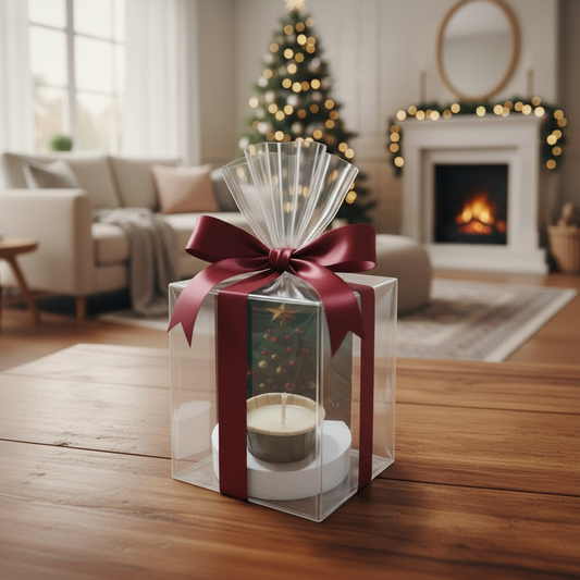 1- Conjunto de Natal lavável:Porta-Cartão de Natal + Vela Aromatizada atóxica