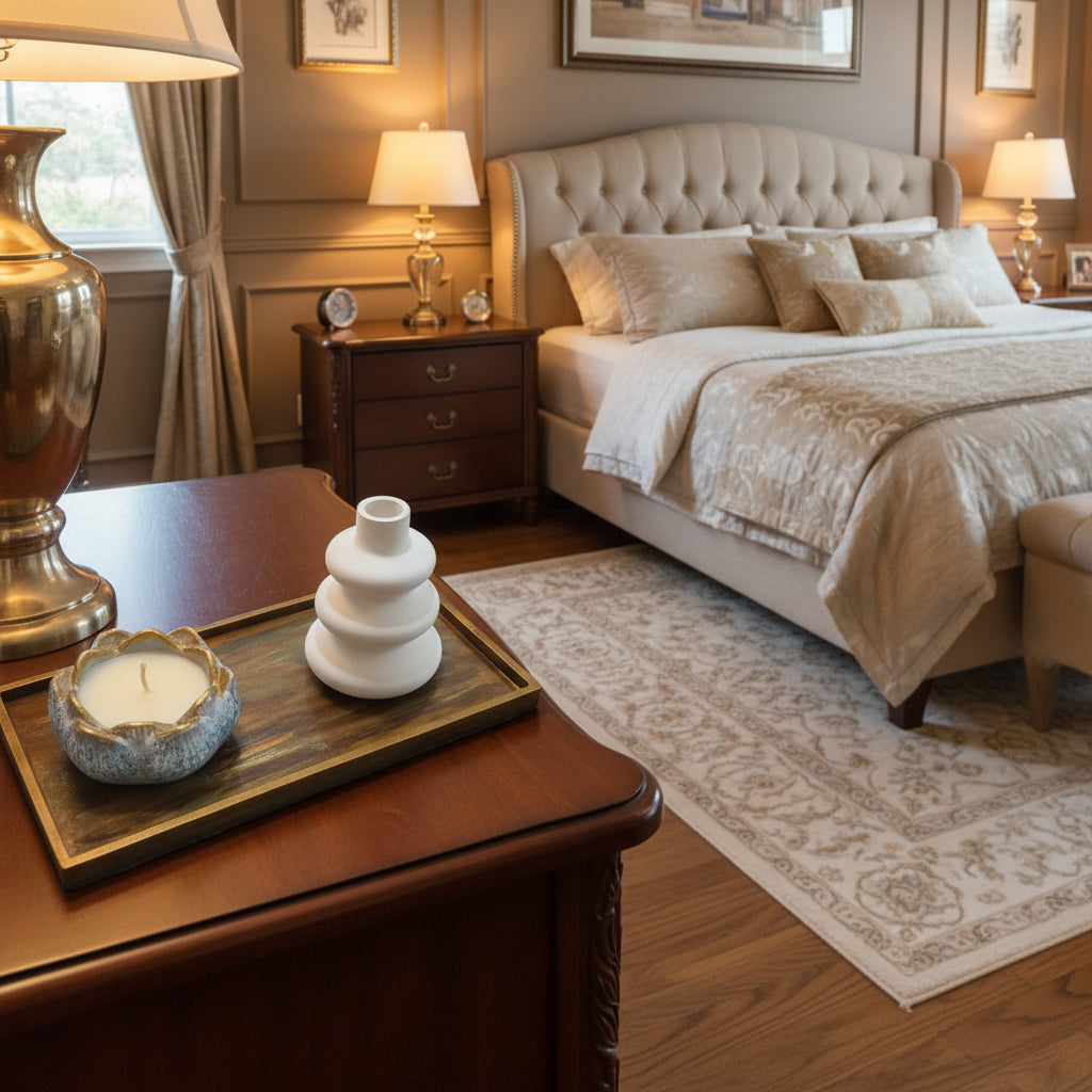 Recipiente + Flor aromática +bandeja