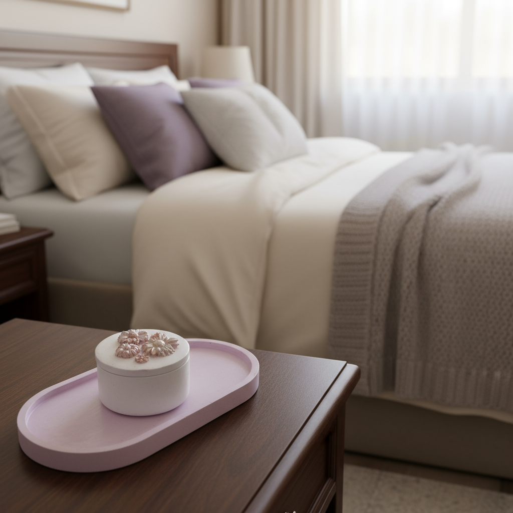 Bandeja+ Recipiente <gesso>+Vela Aromatizada atóxica