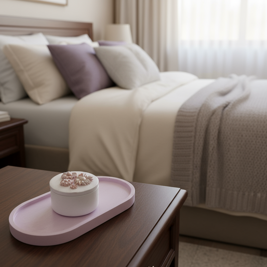 Bandeja+ Recipiente <gesso>+Vela Aromatizada atóxica