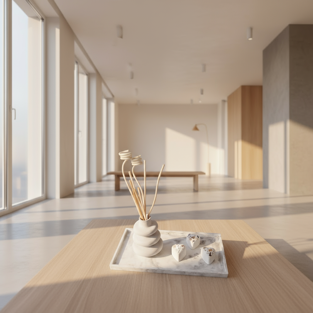 Bandeja marmorizada cinza+ Recipiente+3 corações com cristais