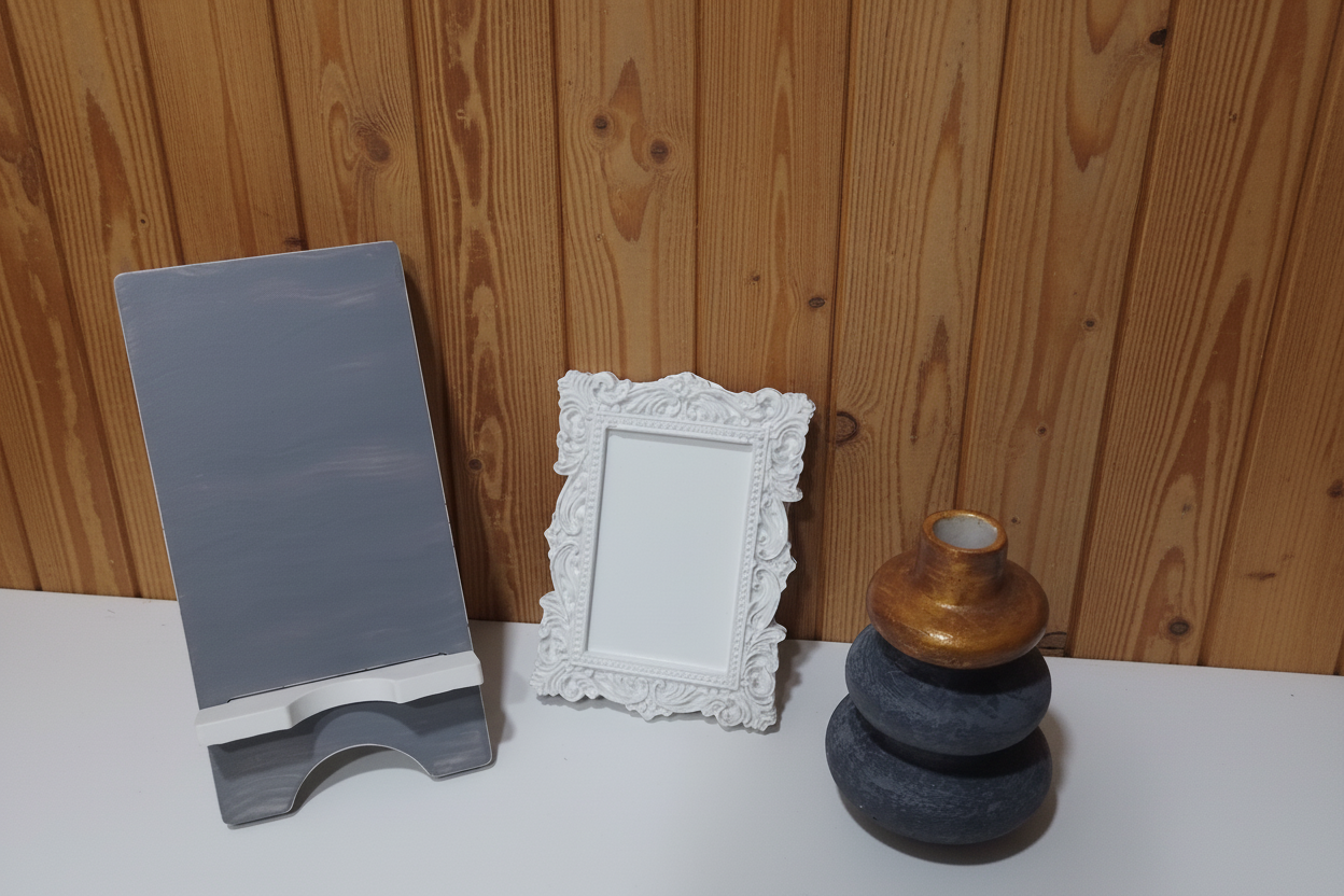 1. Artefatos Clássicos: kit celular +porta-retrato e jarra