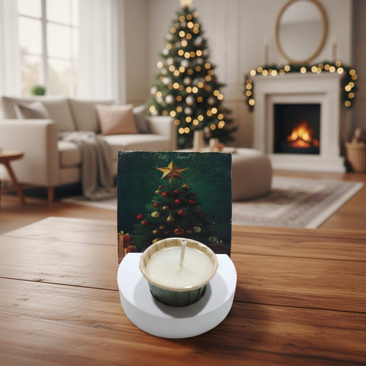 1- Conjunto de Natal lavável:Porta-Cartão de Natal + Vela Aromatizada atóxica