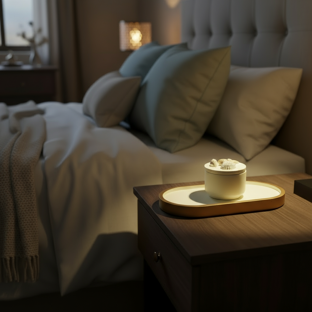 Bandeja+ Recipiente <gesso>+Vela Aromatizada atóxica