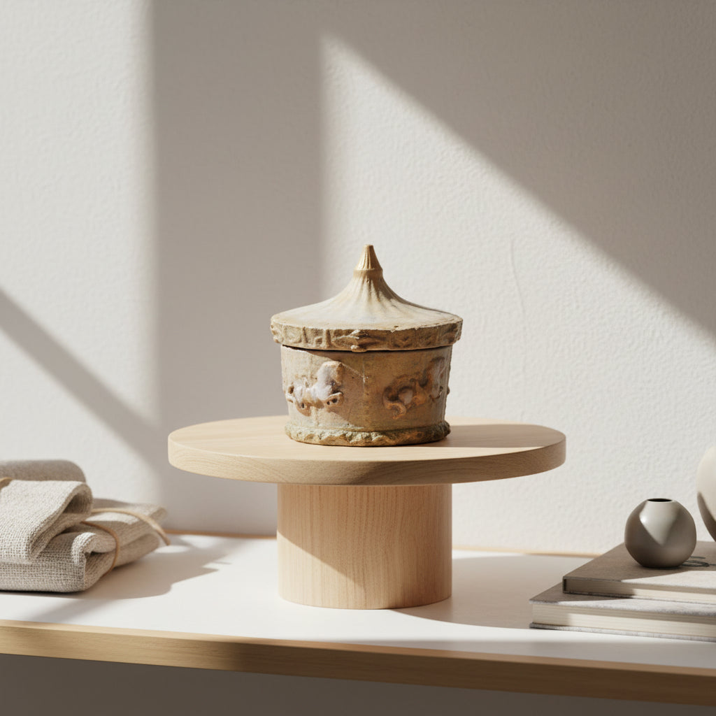 1. Mimo de Natal Embalado com Amor: Pote Carrossel verde metalizado