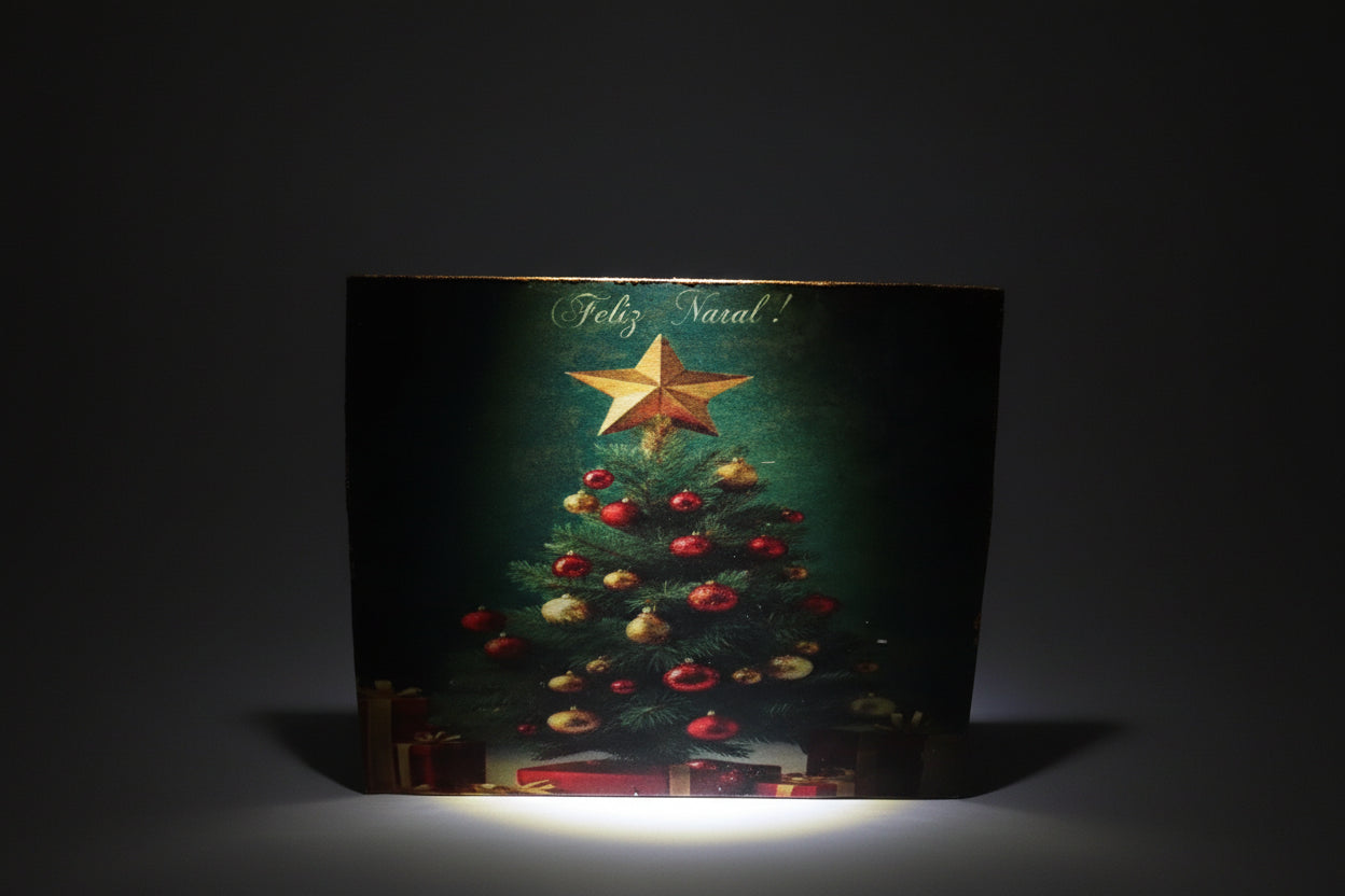 1- Conjunto de Natal lavável:Porta-Cartão de Natal + Vela Aromatizada atóxica