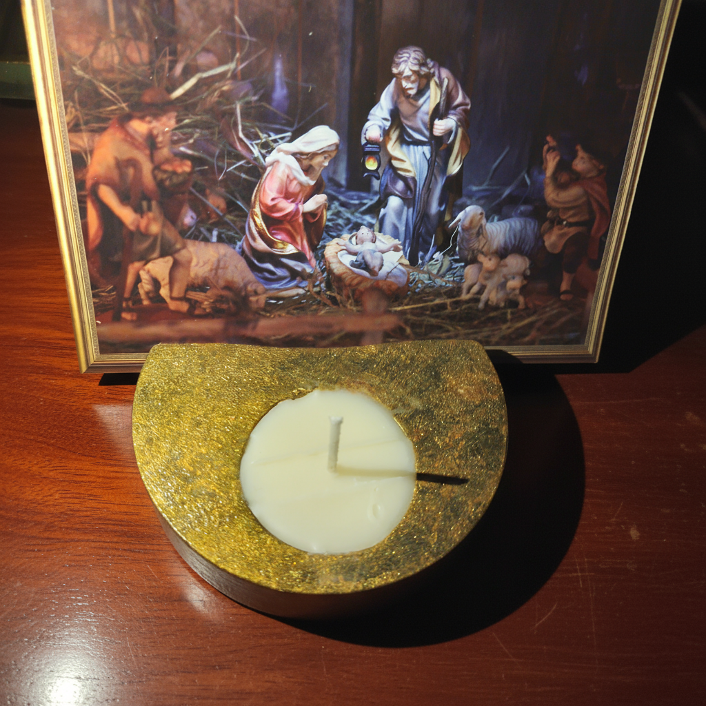 1- Conjunto de Natal:Porta-Cartão de Natal + Vela Aromatizada atóxica