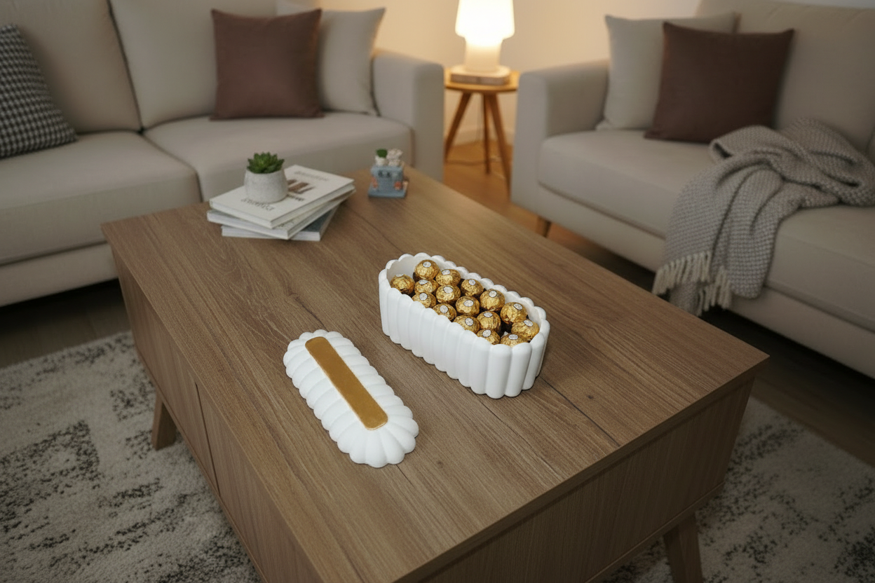 1.Recipiente Gomos: Detalhe Dourado