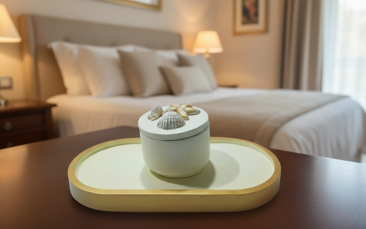 Bandeja+ Recipiente <gesso>+Vela Aromatizada atóxica