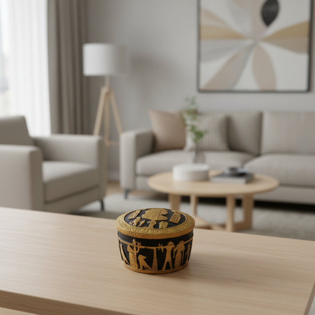 1.Pote Estilo Egípcio : Laranja/preto