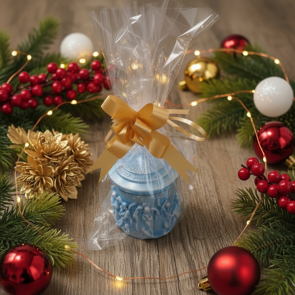 1. Mimo de Natal Embalado com Amor: Pote dos Anjos (Azul)