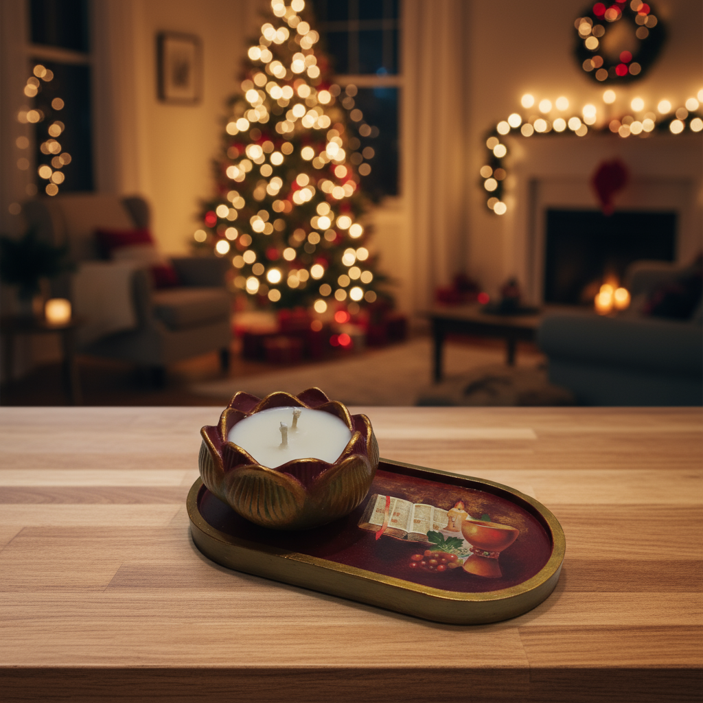 1- Conjunto de Natal 2025: Vela  Aromatizada Atóxica