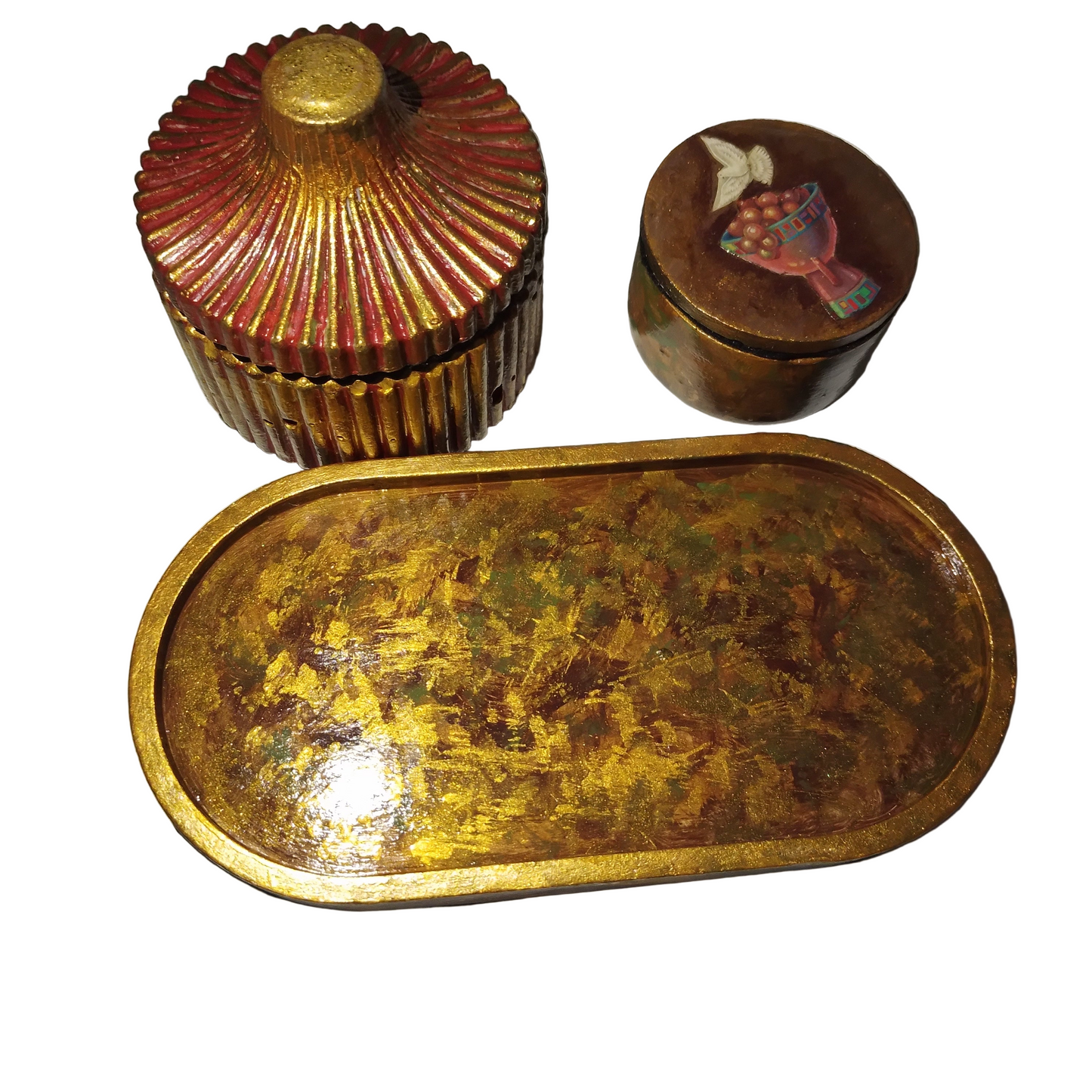 1- Conjunto de Natal 2025: 2 potes+ bandeja